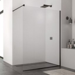 Paravan independent 160 cm cu profil compensator Sanswiss gama Walk-In Easy geam de 8 mm, negru mat