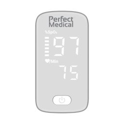Pulsoximetru de Deget Perfect Medical PM-50W – Monitorizare SpO2 și Puls, Senzori de Înaltă Precizie, Afișaj LED și Rezultate Rapide, Alb