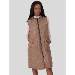 PERSO Woman's Women's long quilted vest with pockets