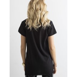 Tricou negru din bumbac pentru femei