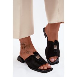 Sandale elegante din piele întoarsă pentru femei D&A