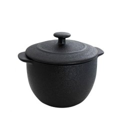 VOLCANO Vas ceramica termorezistenta rotund cu capac 15*12*8.5 cm