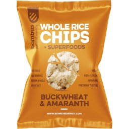 Bombus Whole Rice Chips chipsuri din orez Buckwheat & Amaranth 60 g