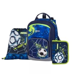 Oxy Go: Set ghiozdan școlar cu model fotbal pentru clasele 1-3 – 3 piese