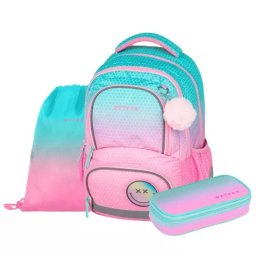 Set ghiozdan școlar Oxy Next Ombre Pink - 3 piese