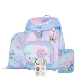 Set ghiozdan școlar Oxy Sherpy cu model colibri - 4 piese