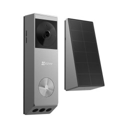 Sonerie video Wi-Fi pe baterii cu panou solar EZVIZ, lentila duala 3MP+2MP, Iluminare nocturna color, IP65, CS-EP3x(3MP+2MP)