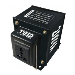 Transformator reversibil 230V↔110V, 200VA/140W, priză universală, TED Electric TED110REV-200VA