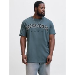 Jack & Jones Plus Tricou barbati big sizes, Relaxed Fit, imprimeu cu logo, Albastru inchis (SELECTATI MARIMEA: 5XL)