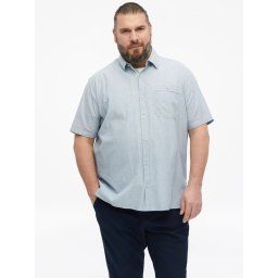 s.Oliver Big Sizes Camasa casual, barbati big sizes, din bumbac, Regular fit, Albastru (SELECTATI MARIMEA: 5XL)