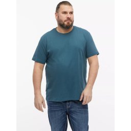 s.Oliver Big Sizes Tricou barbati big sizes cu decolteu la baza gatului, din bumbac, Albastru (SELECTATI MARIMEA: 2XL)