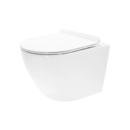 REA-C1400 - WC suspendat CARTER RIMLESS cu capac ceramică/albă