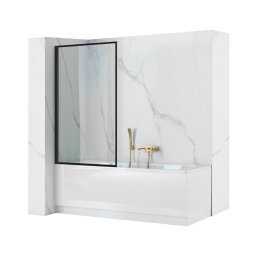 REA-K7632 - Paravan mobil pentru cadă LAGOS 140x70 cm negru/transparent