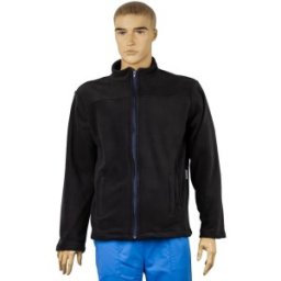 Jacheta Medicala Polar Fleece Joe, Unisex, Tip Tunica, Maneca Lunga, Fermoar, 2 Buzunare, Neagra, XL