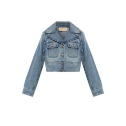 MICHAEL KORS Geacă Cropped Denim MS610DYLAA 908 horizonwash