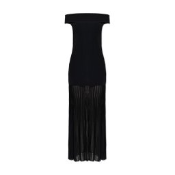 MICHAEL KORS Rochie Fold Over Sheer Maxi MS683HGBFD 001 black