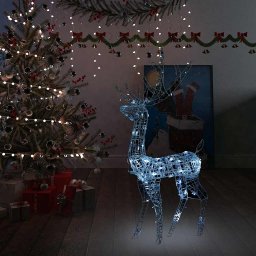 Decoratiune de Craciun ren 140 LED-uri alb rece 120 cm acril GartenMobel Dekor