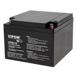 Acumulator stationar AGM VRLA 12V 28Ah Vipow pentru UPS, alarma si CCTV