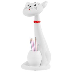 Lampa LED de birou pentru copii, model Pisica Rebel, cu touch si suport creioane