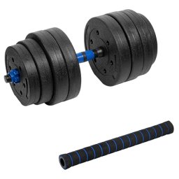 Set gantere reglabile 20 kg cu conector, Rebel Active, pentru antrenament acasa
