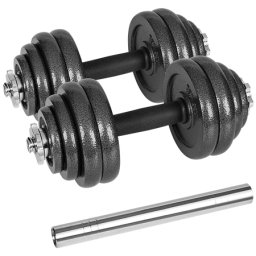 Set gantere reglabile 30 kg cu valiza, Rebel Active pentru antrenamente acasa