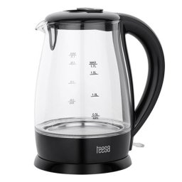 Fierbator electric fara fir Teesa 1,7 L din sticla, 2200 W, iluminare LED