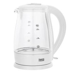 Fierbator electric Teesa 1,7L din sticla, fara fir, 2200W, cu oprire automata