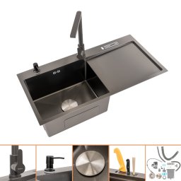 Chiuveta bucatarie Leziter Avena IV inox 304 90x45, baterie si dozator