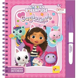 Carte de colorat cu apa reutilizabila Gabby's Dollhouse, 12 pagini, 3 ani+