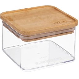 Cutie de depozitare alimente 5Five Eske 0.5L, patrata, cu capac din bambus