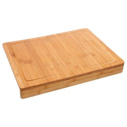 Tocator bucatarie din bambus 5Five, cu sant de colectare, 45x34 cm