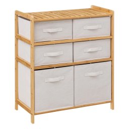 Etajera cu 6 compartimente 5Five Tidy Box, bambus, 66x33x78 cm, natur