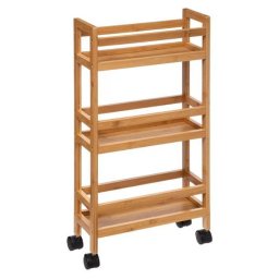 Etajera mobila din bambus cu 3 rafturi 5Five, 36x15x74 cm, bej