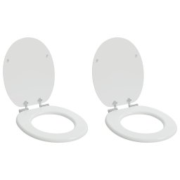 Capac de toaleta cu închidere lenta 2 pcs Alb 44 x 38 cm GartenMobel Dekor