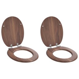 Capac de toaleta cu închidere lenta 2 pcs Maro 44 x 38 cm GartenMobel Dekor