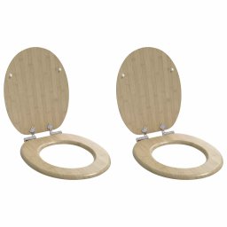 Capac de toaleta cu închidere lenta 2 pcs 44 x 38 cm Placa MDF GartenMobel Dekor
