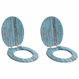 Capac de toaleta cu închidere lenta 2 pcs albastru 44 x 38 cm GartenMobel Dekor