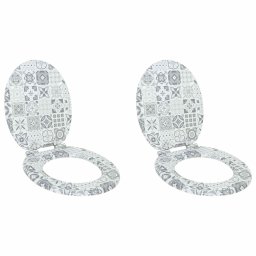 Capac de toaleta cu închidere lenta 2 pcs 44 x 38 cm Placa MDF GartenMobel Dekor