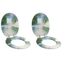 Capac de toaleta cu închidere lenta 2 pcs Verde 44 x 38 cm GartenMobel Dekor
