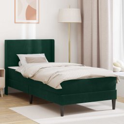 Cadru de pat cu saltea Verde închis 80 x 200 cm Catifea GartenMobel Dekor