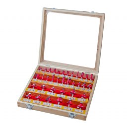 Set freze profilate pentru lemn, coada 8 mm, 35 piese