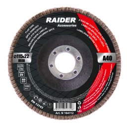 Disc lamelar pentru slefuit 115x22 mm A40 Raider, pentru metal si lemn