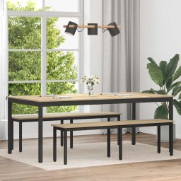 Mese de sufragerie 2 pcs 200 x 100 x 75 cm Lemn compozit GartenMobel Dekor
