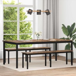 Mese de sufragerie 2 pcs 200 x 100 x 75 cm Lemn compozit GartenMobel Dekor