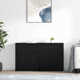 Bufeturi 2 pcs Stejar Negru 60 x 30 x 70 cm Lemn compozit GartenMobel Dekor