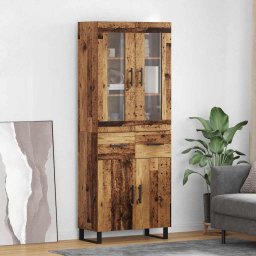 Bufet cu sertar 2 pcs Lemn Vechi Lemn compozit GartenMobel Dekor