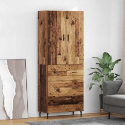 Bufet cu sertar 2 pcs Lemn Vechi Lemn Stratificat si Sticla GartenMobel Dekor