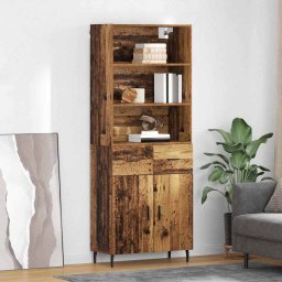 Bufet Lemn Vechi 69,5 x 34 x 180 cm Lemn Stratificat si Sticla GartenMobel Dekor