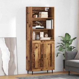 Bufet Lemn Vechi 69,5 x 34 x 180 cm Lemn Stratificat si Sticla GartenMobel Dekor