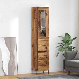 Bufet cu sertar Lemn Vechi 34,5 x 34 x 180 cm Lemn compozit GartenMobel Dekor